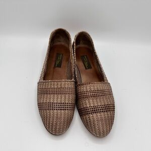 Sesto Meucci taupe woven flats 11M